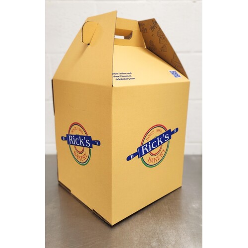 12X12X14 W.K E-FLUTE CAKE BOX RICK'S BAKERY