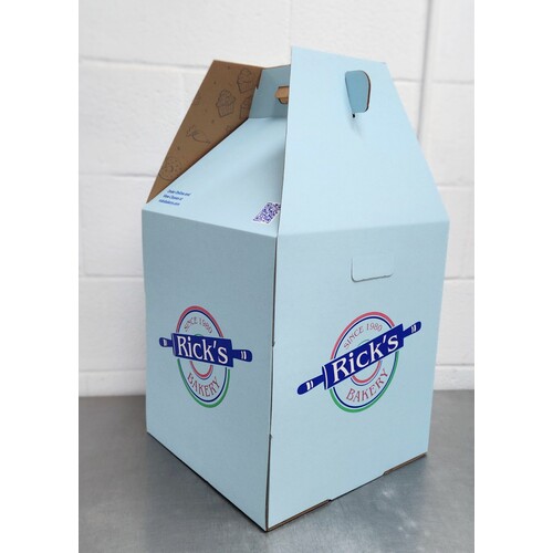 14X14X16 W.K E-FLUTE CAKE BOX RICK'S BAKERY