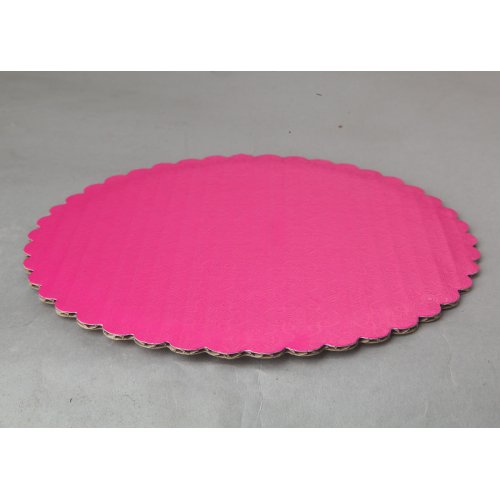 C-Flute Pink Scalloped Cake Circles - 8"
