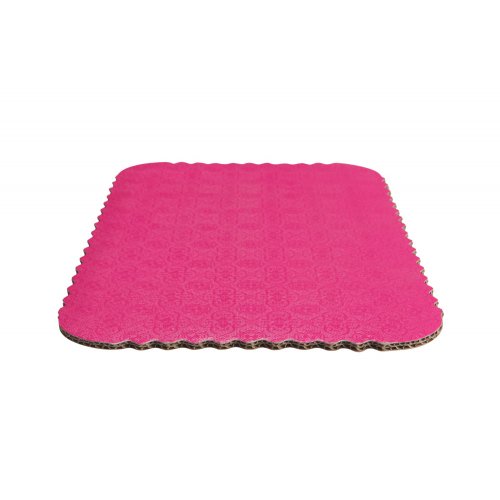 D/W Pink Scalloped Cake Pads - 1/4 sheet