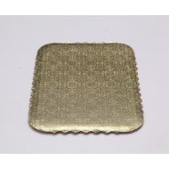 Single Wall Gold/Kraft Scalloped Cake Pads - 1/4 sheet