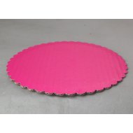 C-Flute Pink Scalloped Cake Circles - 8"