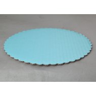 C-Flute T- Blue Scalloped Cake Circles - 8"
